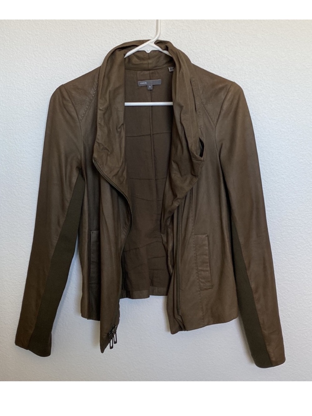 Vince full zip leather moto jacket